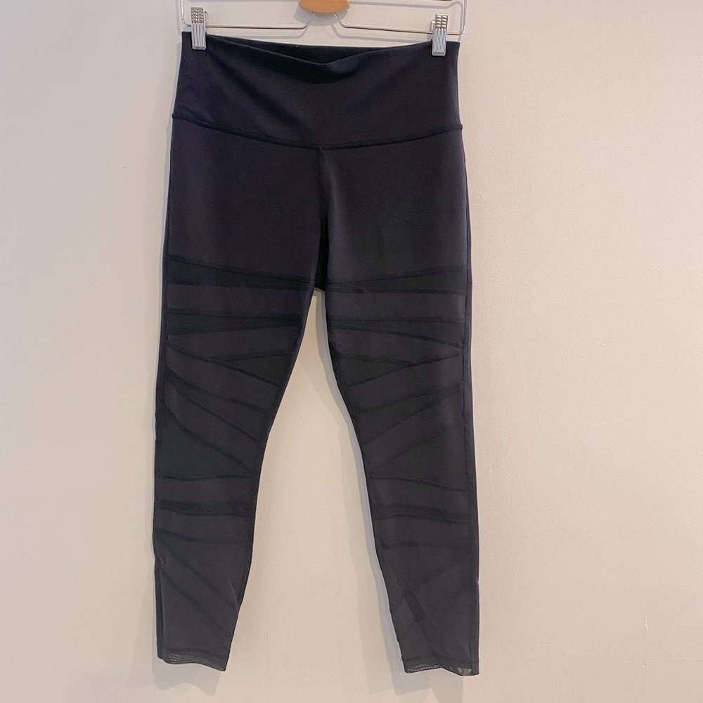 Lululemon Sheer Panel Black 7/8 high waist Legging